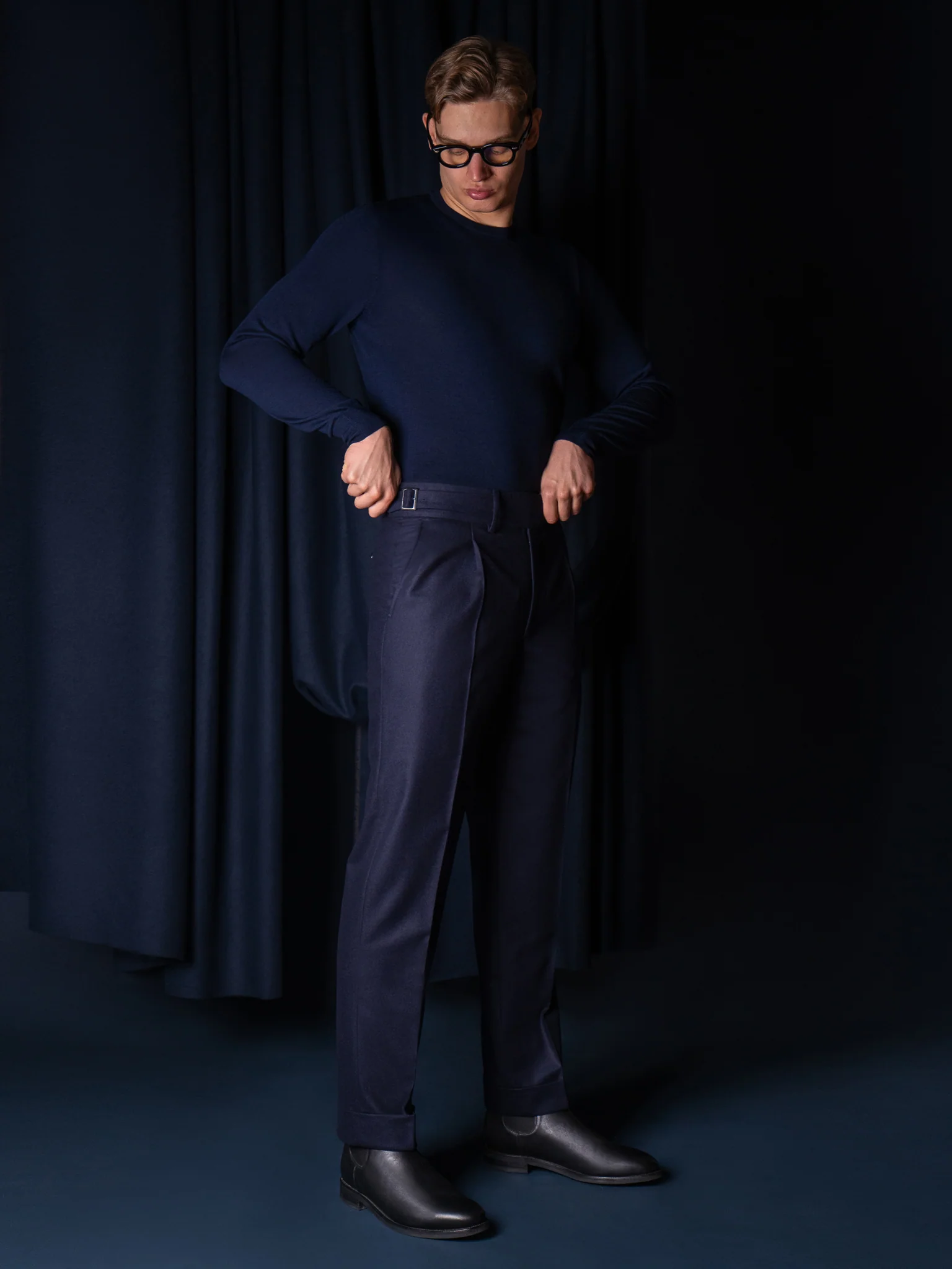 GLAZOMER Anzughose (Flanell - Gurkha), blau - Image 8