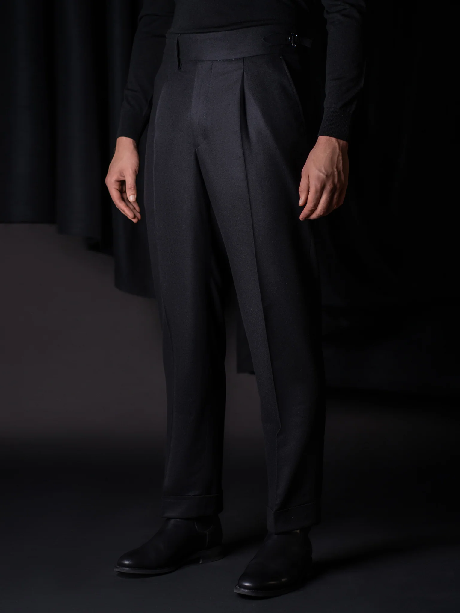GLAZOMER Anzughose (Flanell - Gurkha), schwarz - Image 3