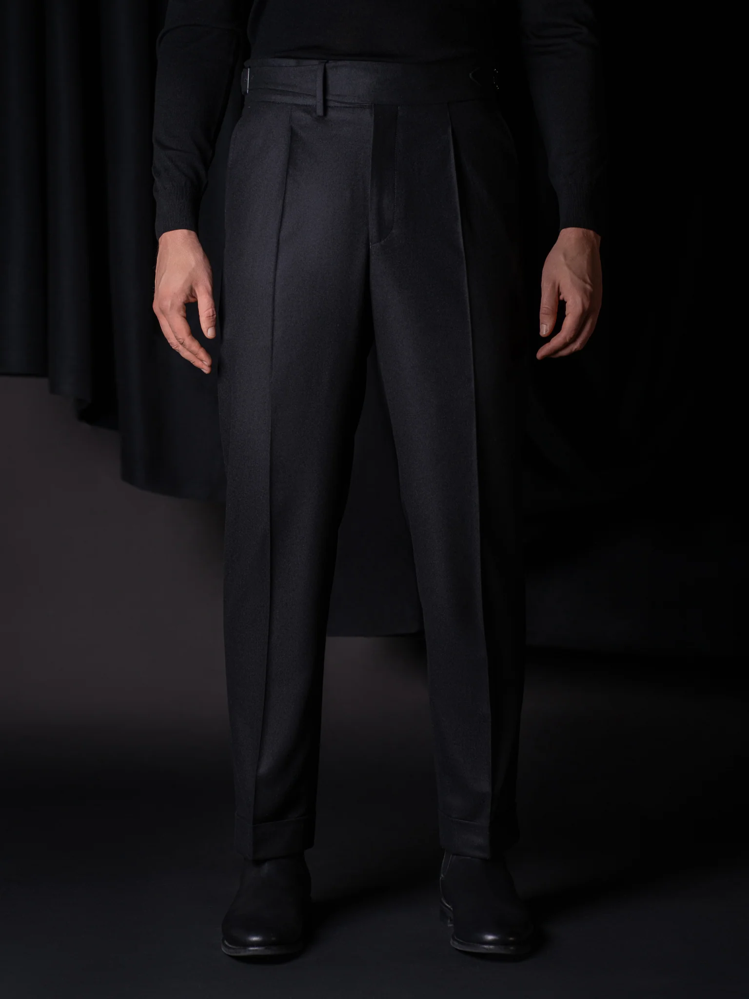 GLAZOMER Anzughose (Flanell - Gurkha), schwarz - Image 4