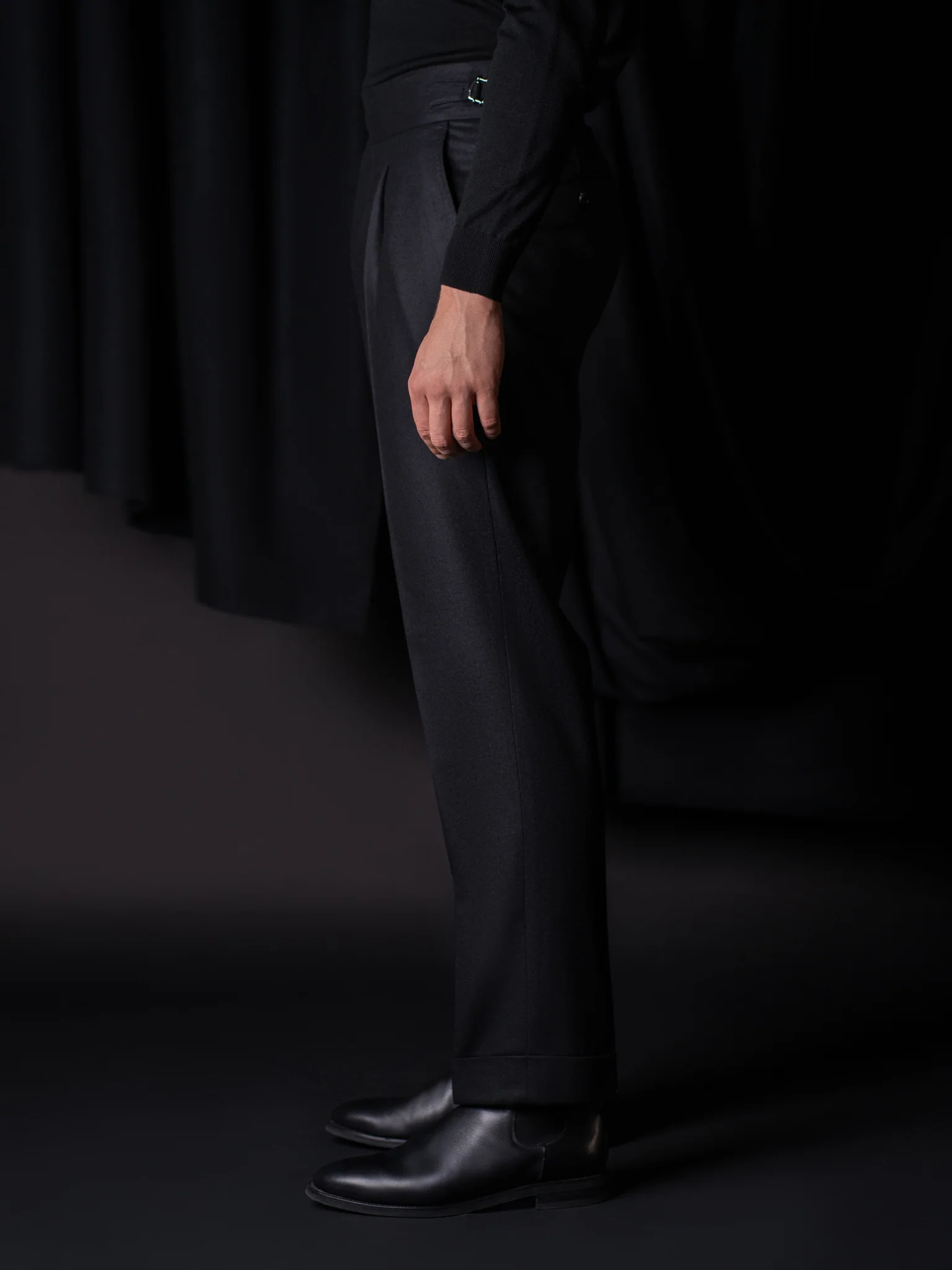 GLAZOMER Anzughose (Flanell - Gurkha), schwarz - Image 5