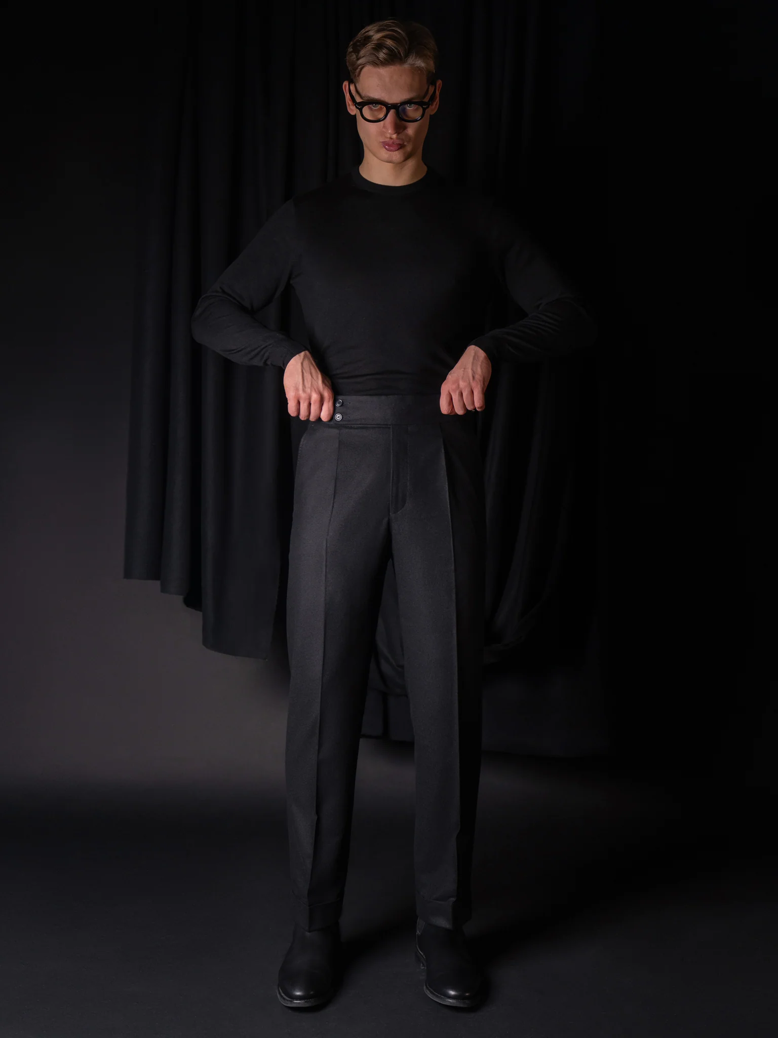 GLAZOMER Anzughose (Flanell - 6cm), schwarz - Image 8
